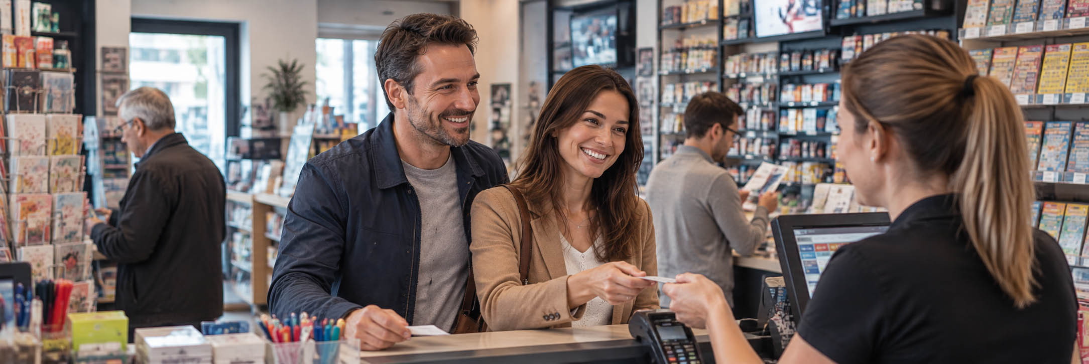 Clienti serviti al banco di un'attività con sportello SempliCert
